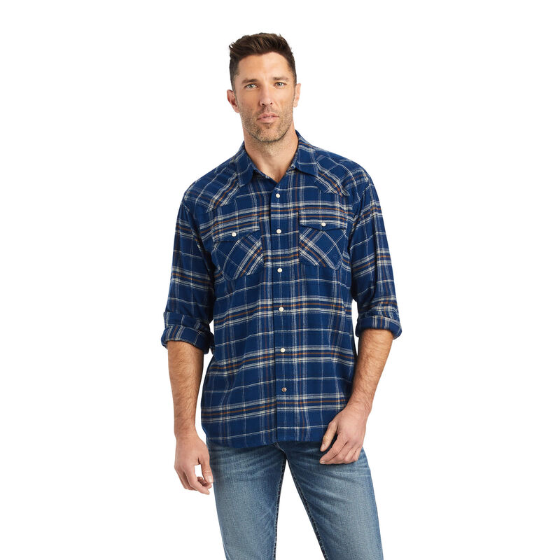 Ariat Hemden Herren - Holcombe Retro Fit Blau ( VSXDN-5406 )